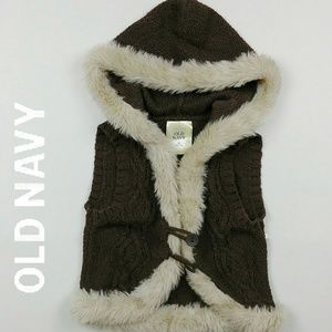 Old Navy Cable Knit Sweater Sleeveless Hoodie - M